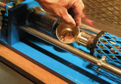 Collection of 2 mm mini-cored fiber sample