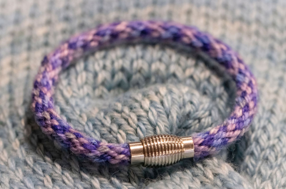 Hand dyed purple Alpacalets bracelet