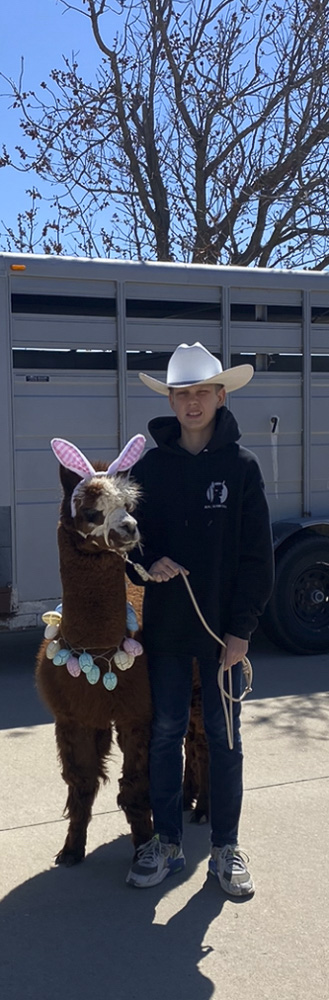 Tommy with Freckles the Easter bunny